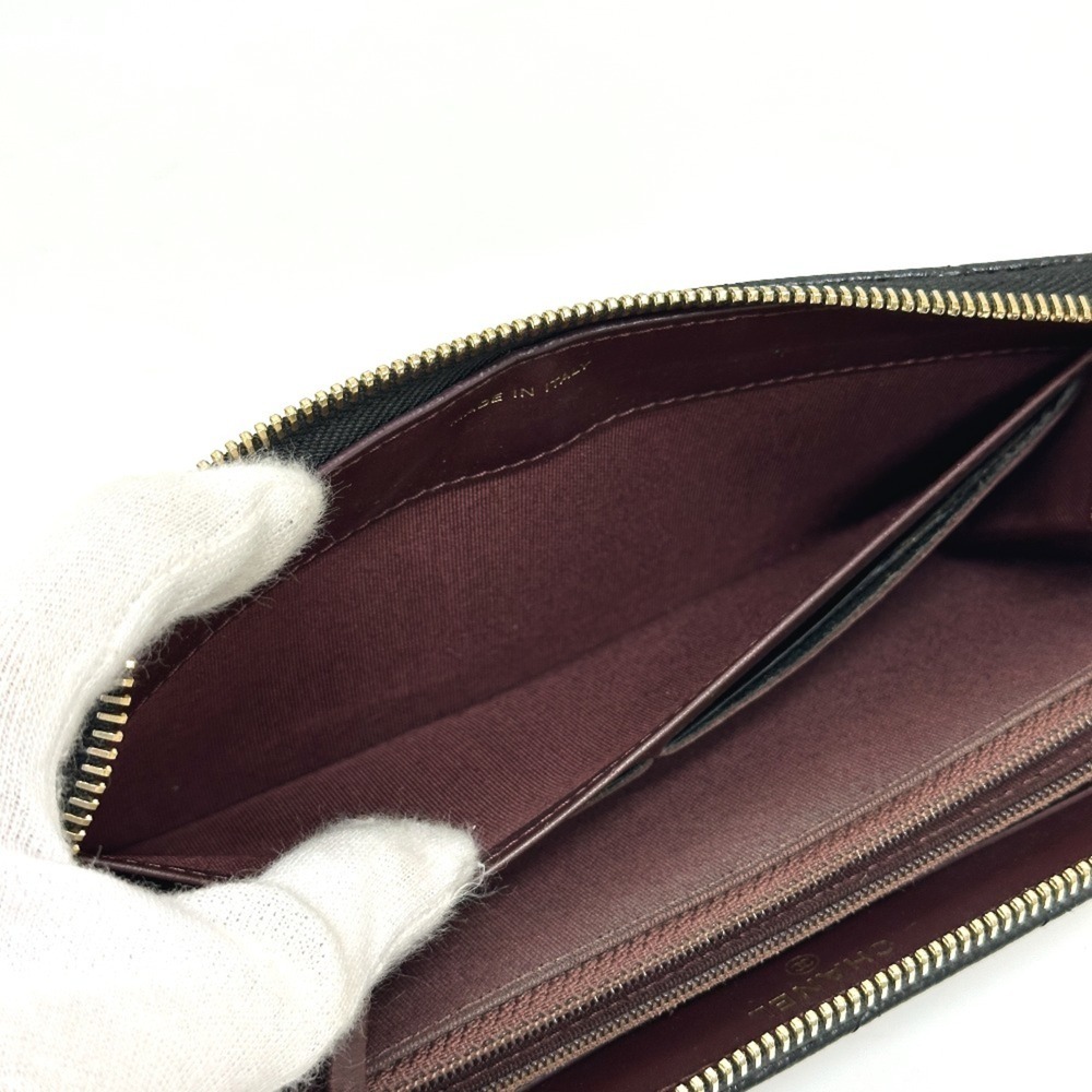 CHANEL Authentic Black Caviar Leather Logo Wallet - Picture 14 of 16